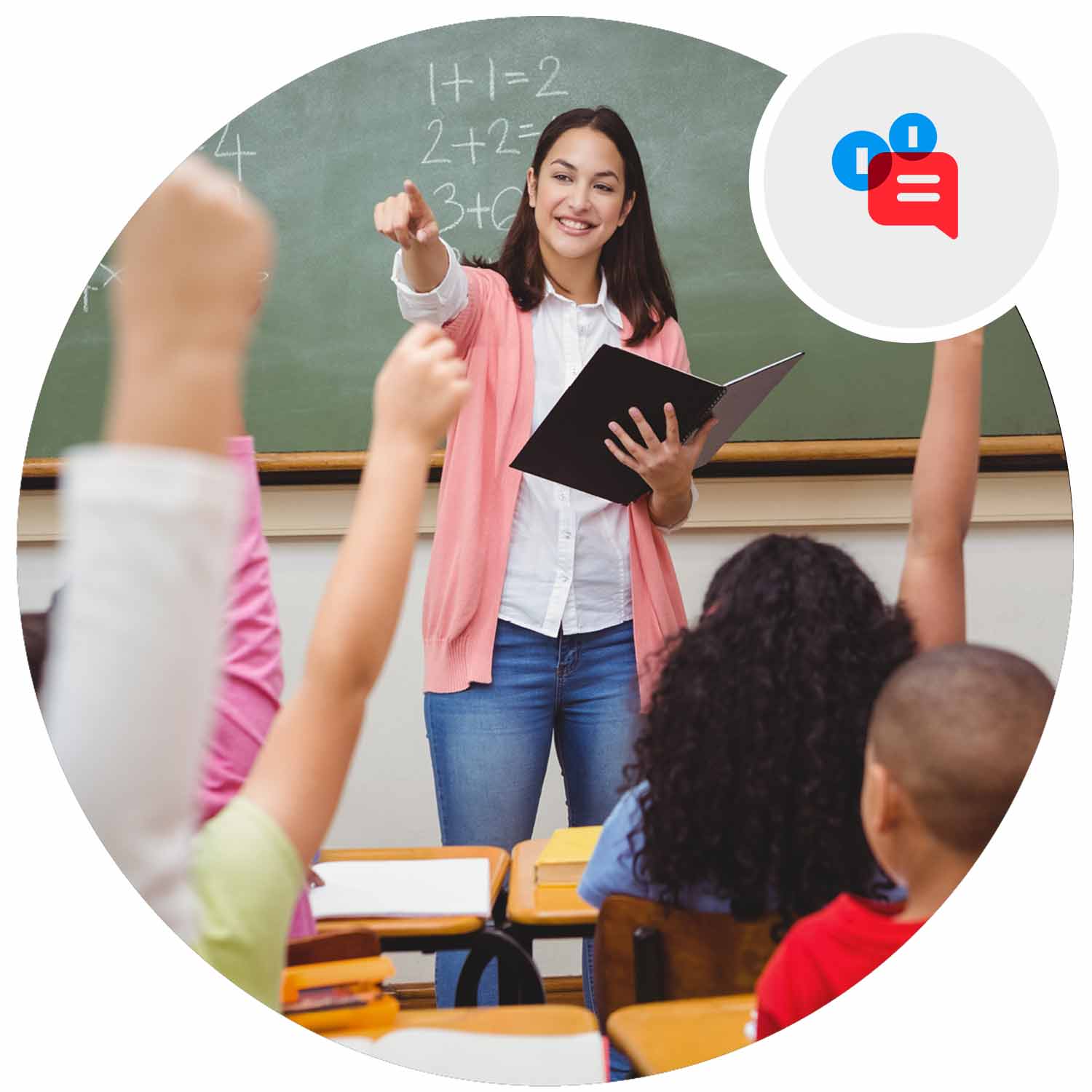 Person teaching a classroom of students
