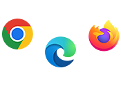 Chrome, Edge and Firefox icons