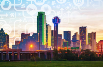 Illustration of the Dallas City skyline