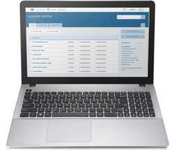 Laptop screen displaying Civicplus' Agenda Center