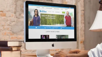 iMac displaying the website homepage of the City of Missouri